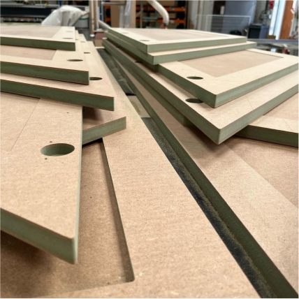 Close up image of MDF shaker doors